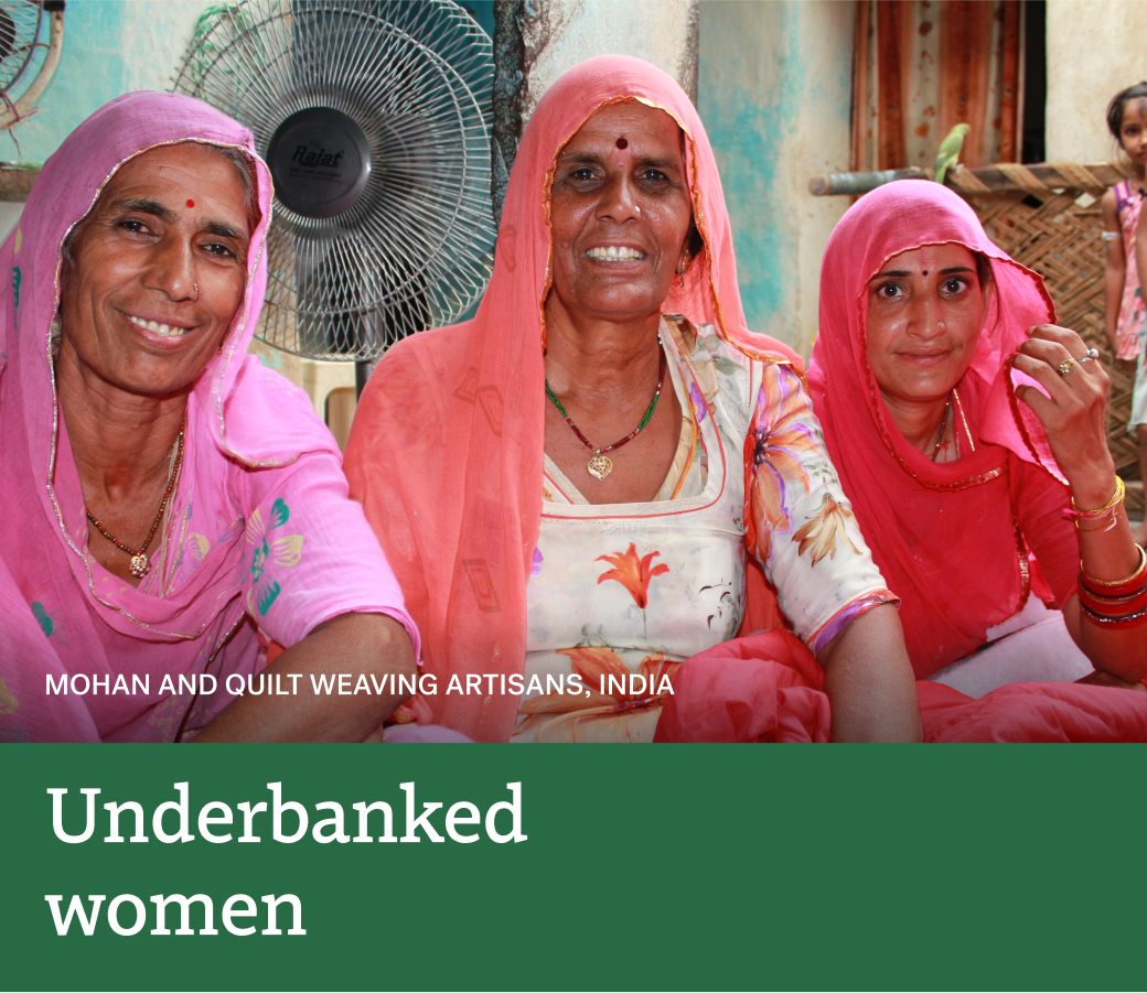 Underbanked women - image of Mohan and quilt weaving artisans, India