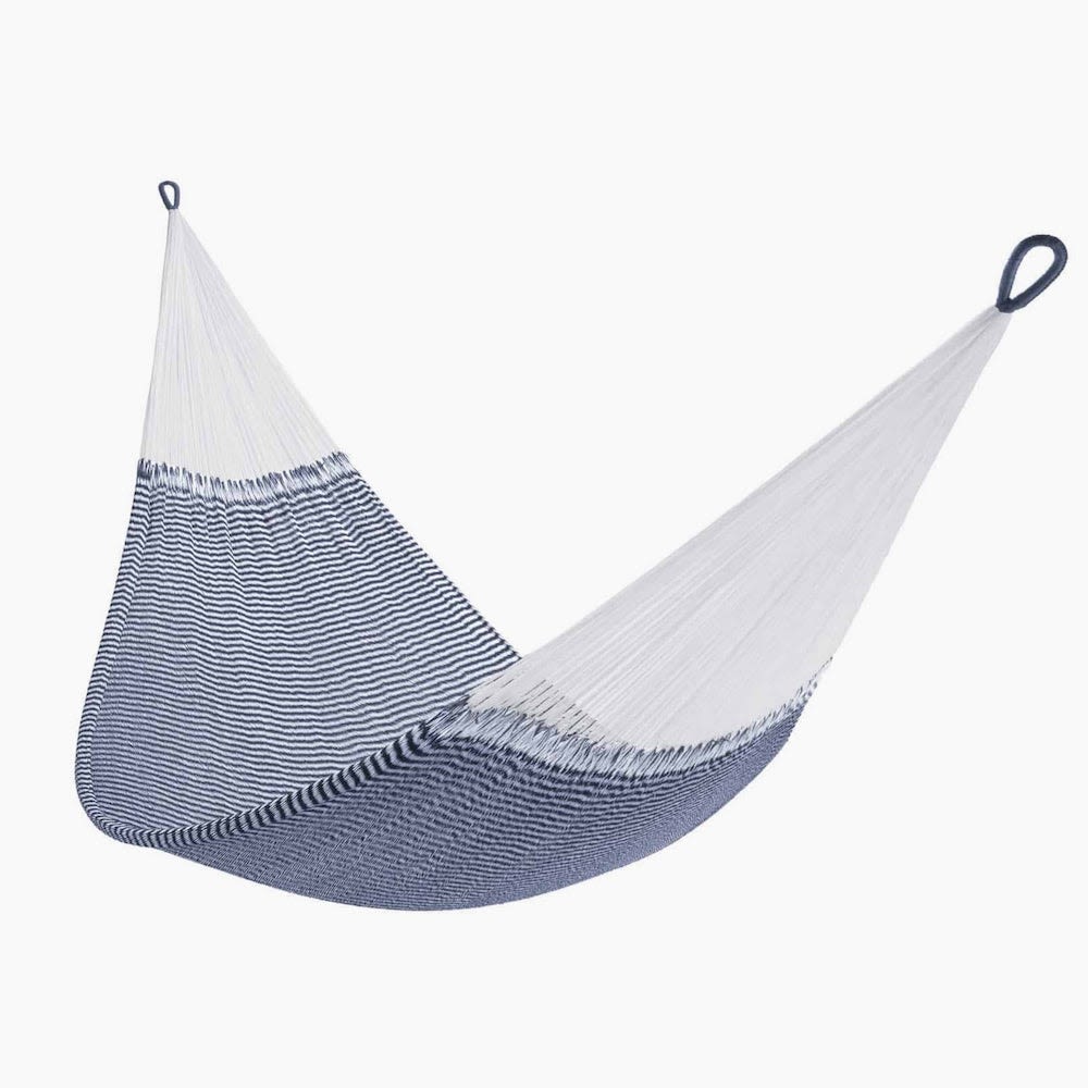 double-hammock-yellow-leaf-vineyard-haven blue striped backyard - Kiva Gift Guide
