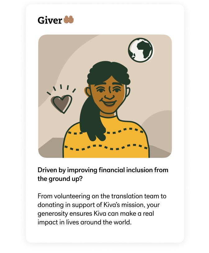 Giver card - Kiva