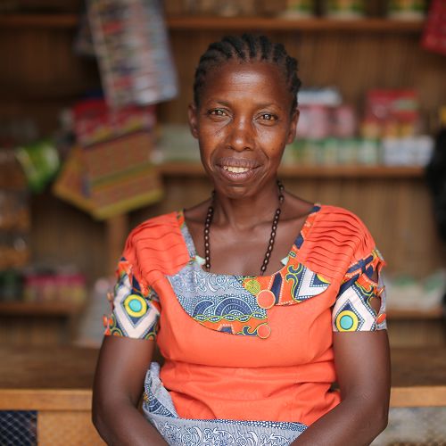 LEONIYA, STORE OWNER, CONGOLESE REFUGEE LIVING IN UGANDA