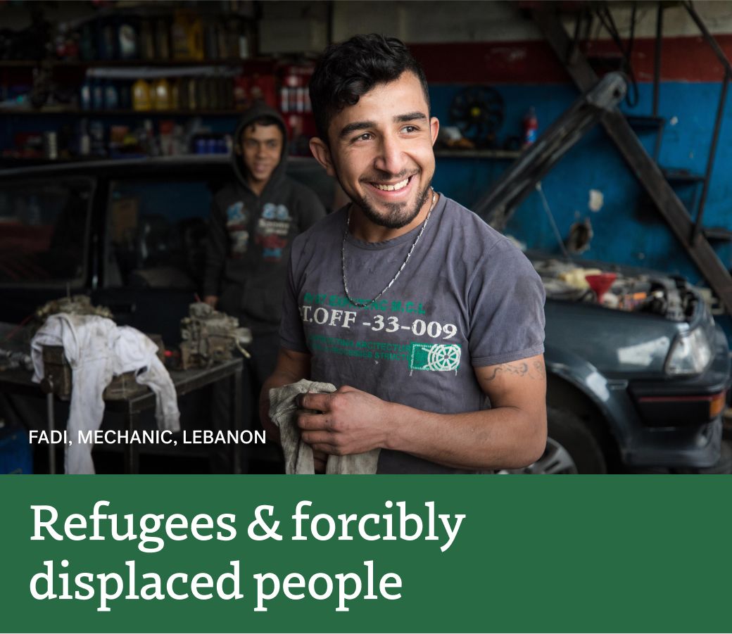 Refugees and forcibly displaced people. Pictured - Fadi, Mechanic, Lebanon