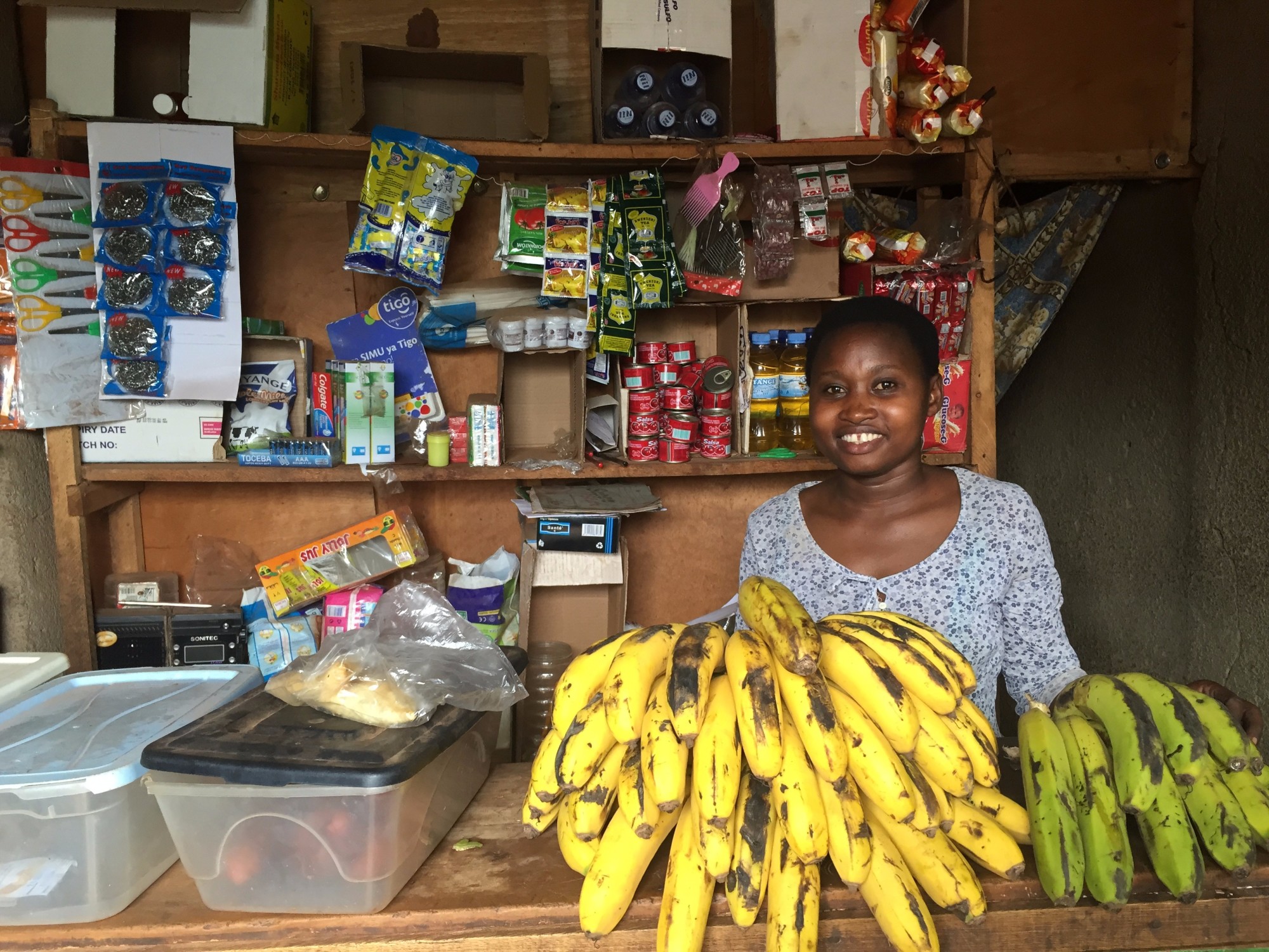 A $7,850 loan helped a member to buy more sugar, shoe polish and Colgate to sell.
