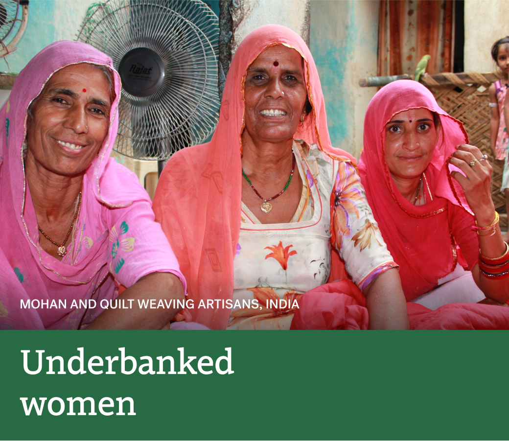 Underbanked women - image of Mohan and quilt weaving artisans, India