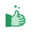 Illustration of Thumbs Up icon with sparkles