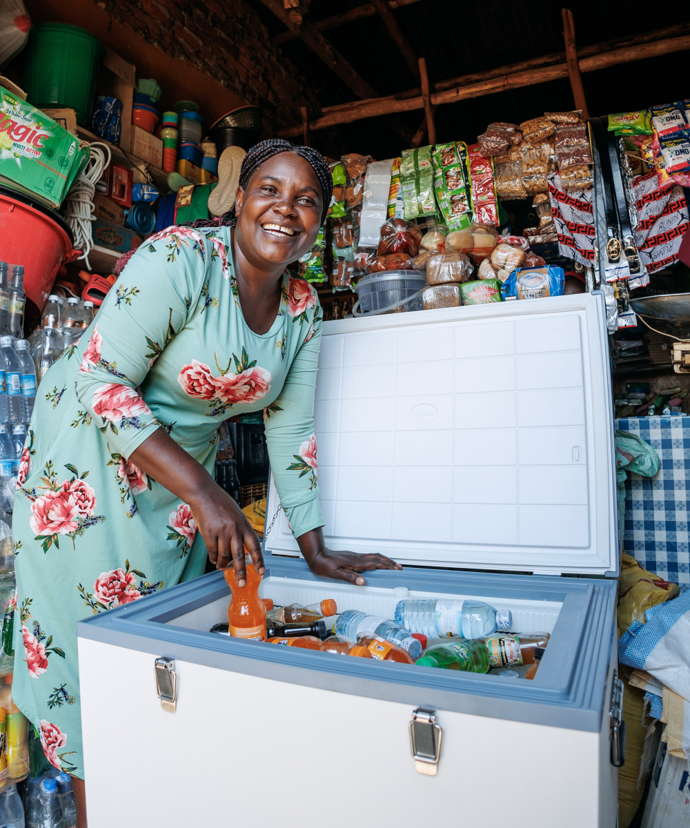 BrightLife’s kiva loan helped provide over 150 solar-powered freezers to nearly 30,000 Ugandans.