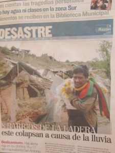 Mud torrent, climate change and food crisis in Bolivia