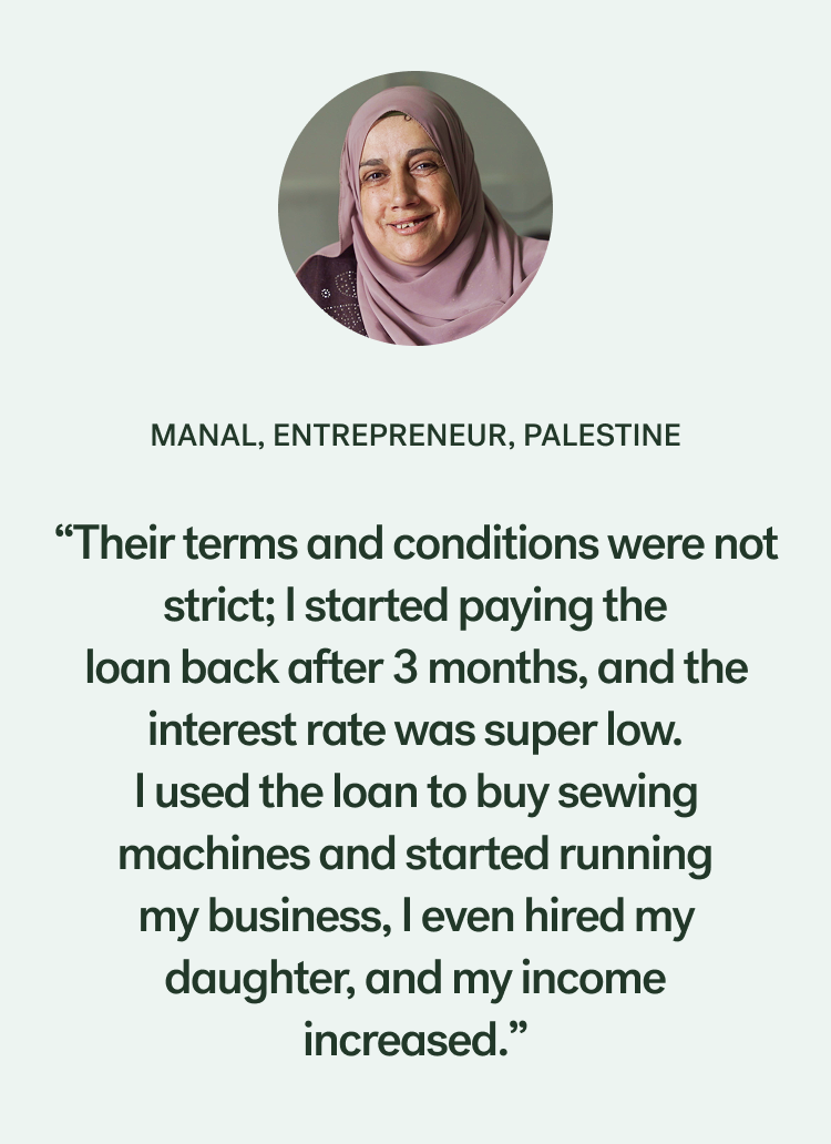 Manal, entrepreneur, Palestine