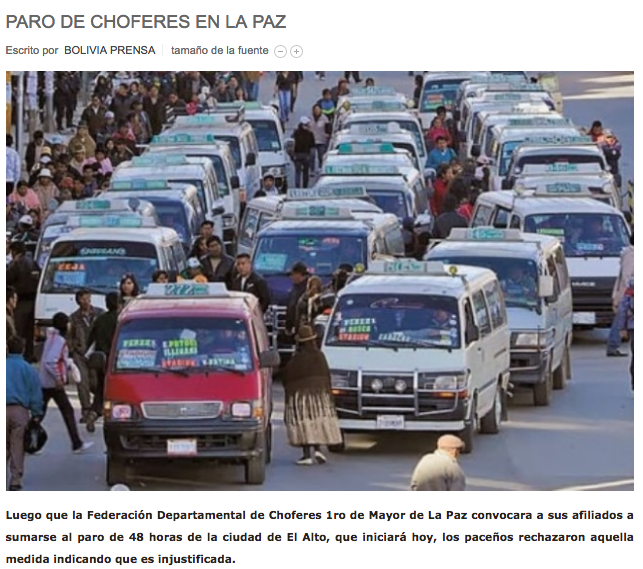 When the minibus went on a strike in La Paz, Bolivia…
